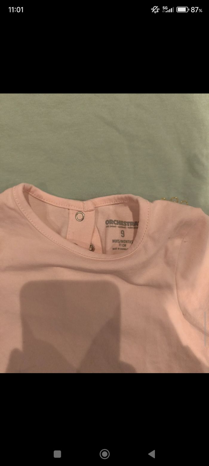 Tee shirt manches longues taille 9 mois - photo numéro 5