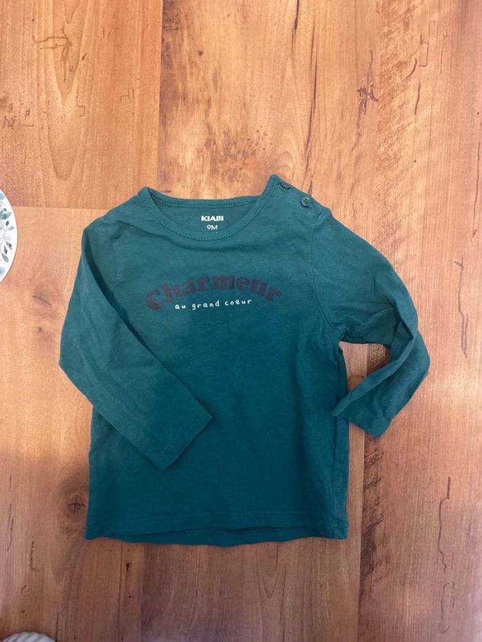Lot de 4 t-shirts manches longues taille 9 mois - photo numéro 5