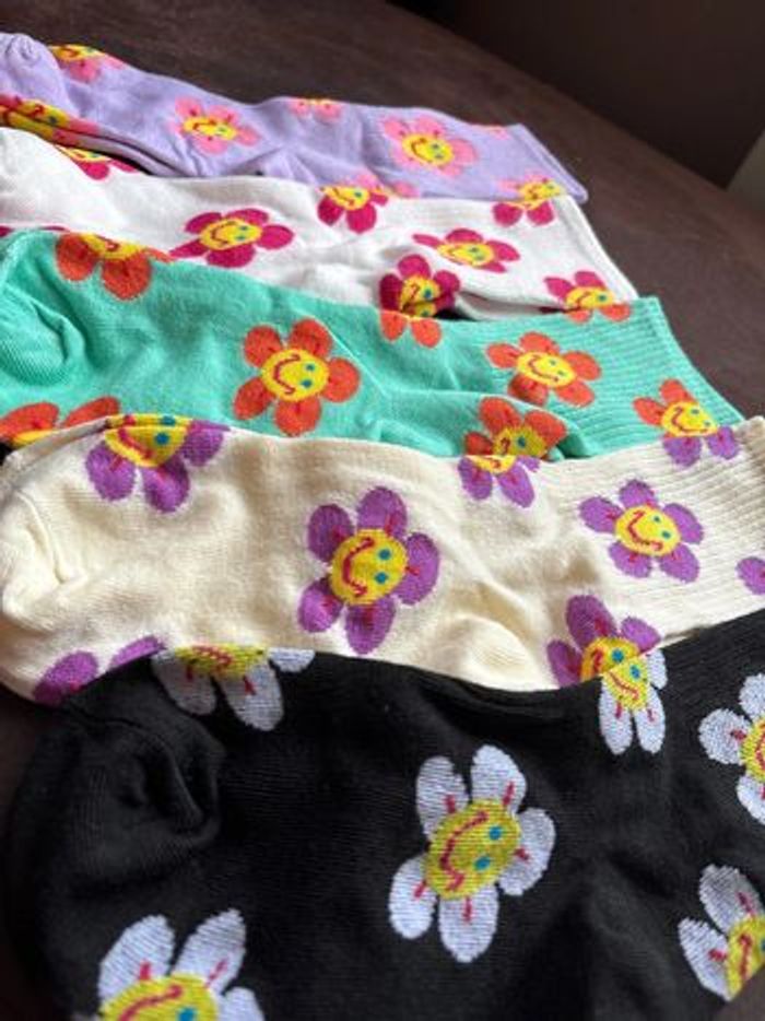 Lot de 5 paires de chaussettes fleurs - photo numéro 5