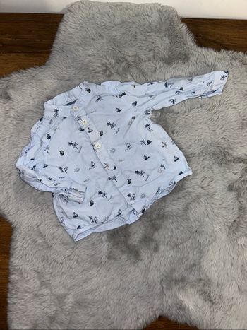 Chemise manches longues bleu claire - 6 mois - In Extenso