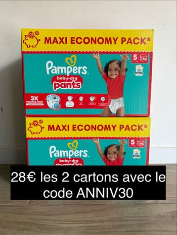 172 couches Pampers baby dry pants taille 5