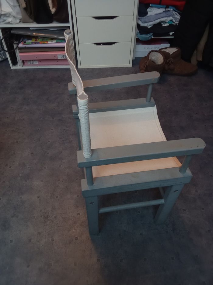 Chaise enfant gris et blanc Moulin Roty - photo numéro 2