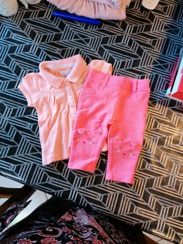 Pantalon TeX t-shirt lulu castagnette 3 mois