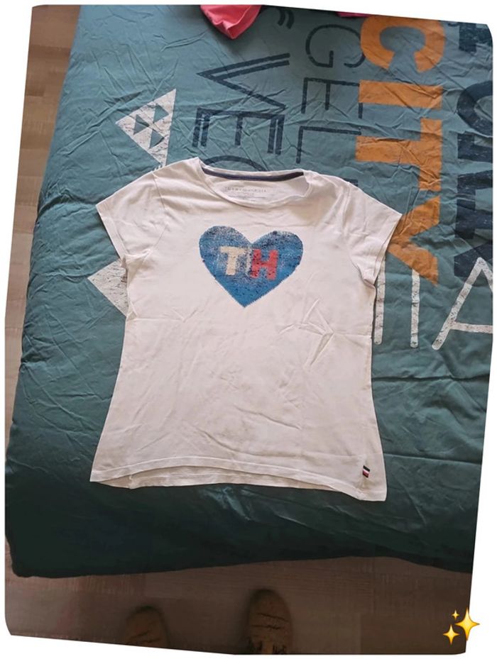 🧡 T-shirt Tommy Hilfiger 16 ans avec logo sequins réversible