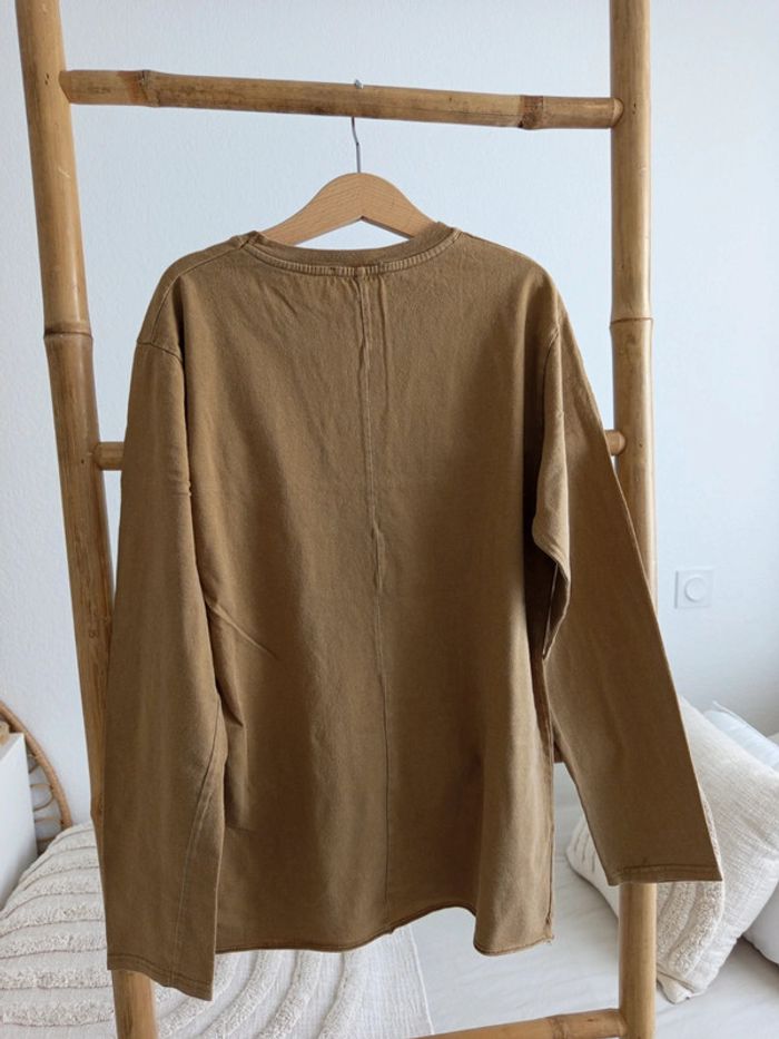 T-shirt manches longues beige foncé Zara Kids 10 ans - photo numéro 3
