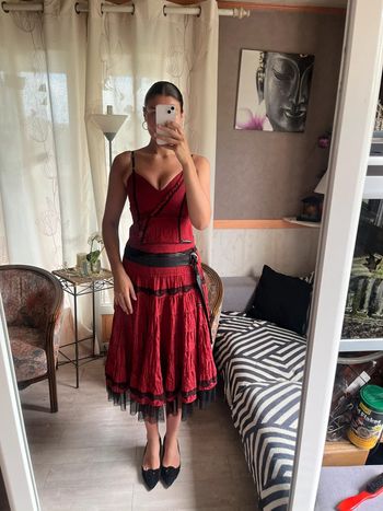 Ensemble bohème hispanique Des filles à la vanille corset champêtre dentelle popcorn