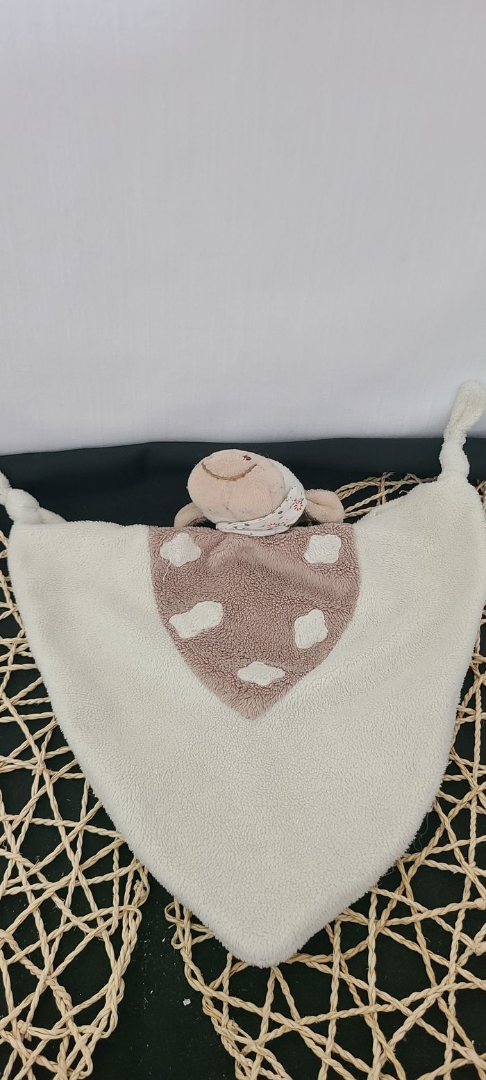 GERCA doudou plat vache beige marron foulard pouet - photo numéro 3