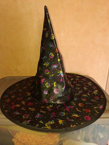 Chapeau de sorcière Halloween - Motifs colorés - État impeccable