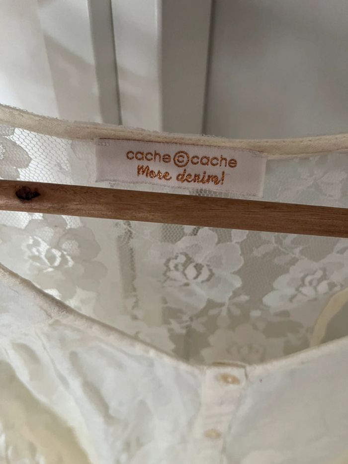 Blouse écrue dentelle cache cache - photo numéro 2