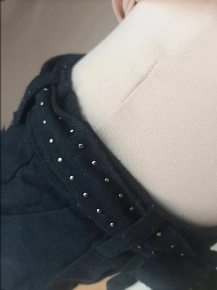 Magnifique short noir avec ceinture cloutée Chloé fille 6 mois - photo numéro 2