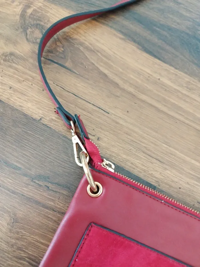 Petit sac bandoulière "Naf Naf" bordeau - photo numéro 6