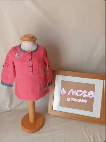 Blouse manches longues coton Baby Club fille 6 mois
