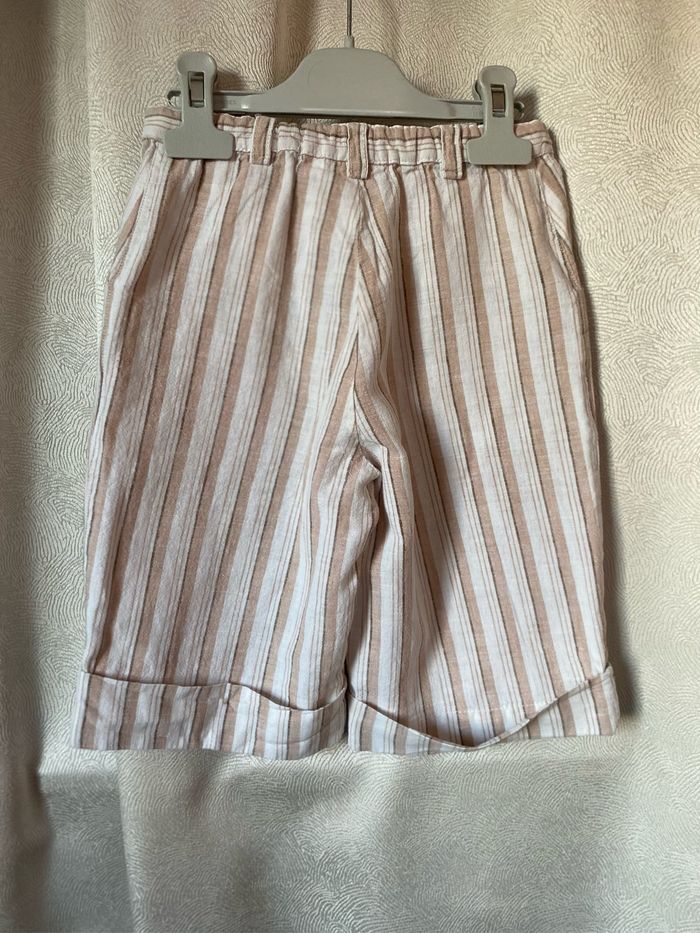 Short bermuda rayé beige et blanc 4 ans Vertbaudet - photo numéro 2