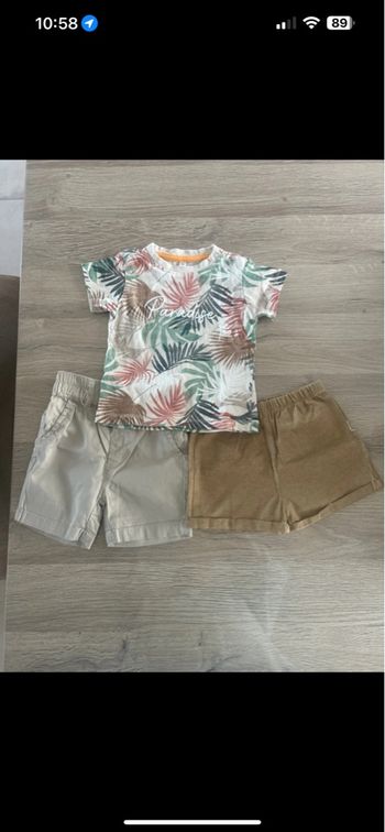 Lot de 2 shorts + 1 tee shirt