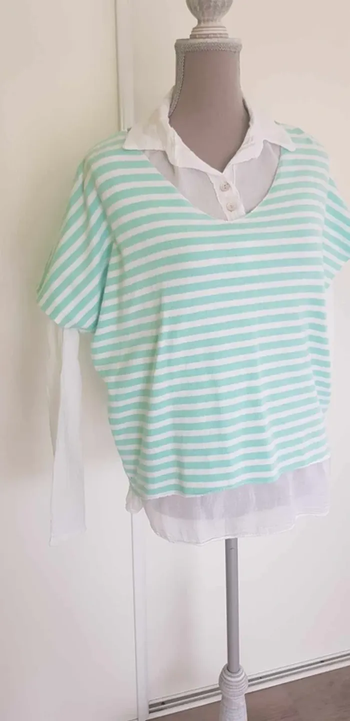 Pull sans manches avec chemise - photo numéro 2