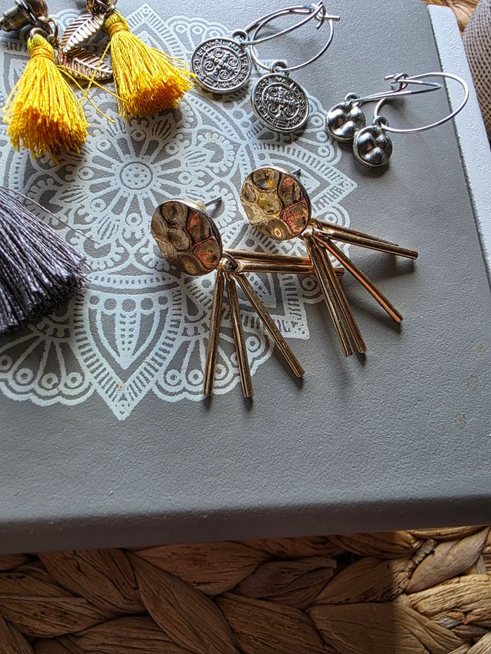 Lot de 5 paires de boucles d'oreilles fantaisie - photo numéro 2