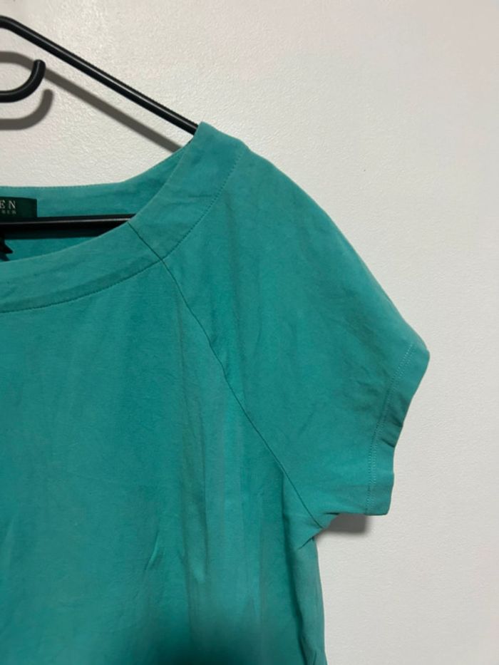 Jolie blouse vert/bleu manches courtes • Ralph Lauren • Taille XL - photo numéro 4