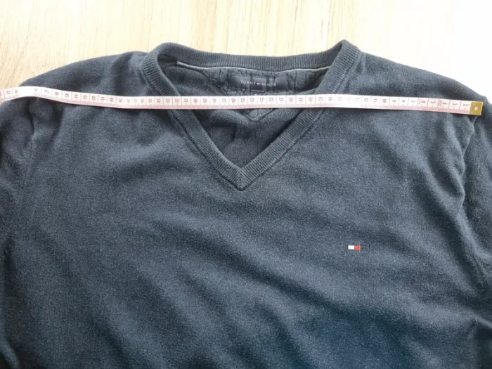 Pull a col V Cachemire bleue Tommy Hilfiger Homme Taille L - photo numéro 5