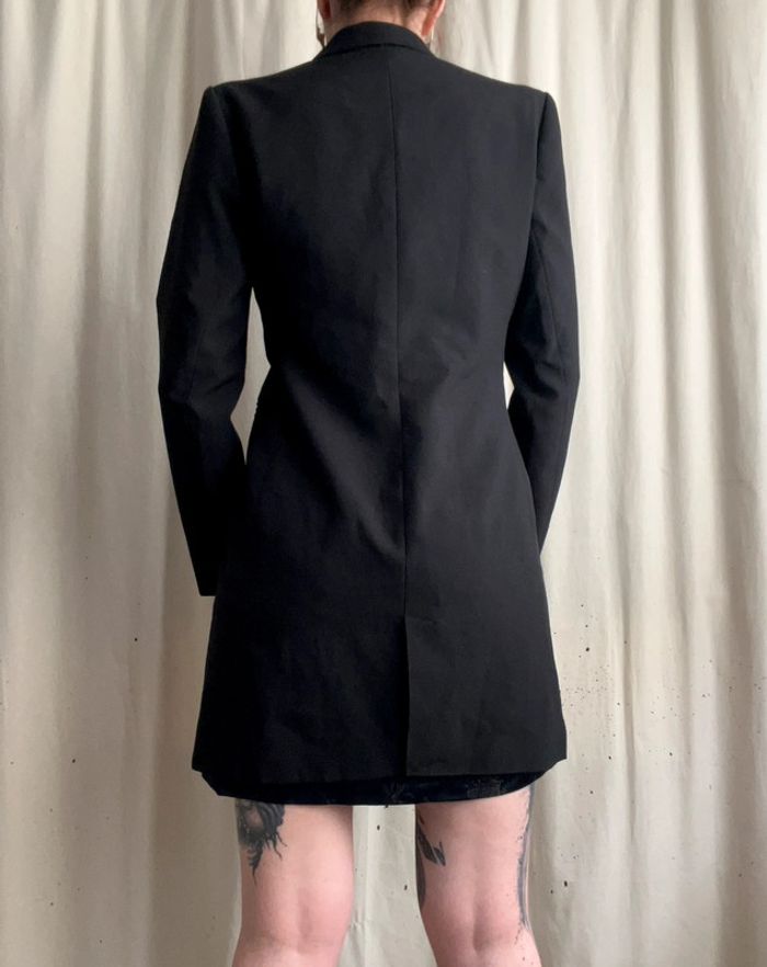 Blazer long noir Goth Officecore 🦇 vintage 90s - Taille M - photo numéro 4