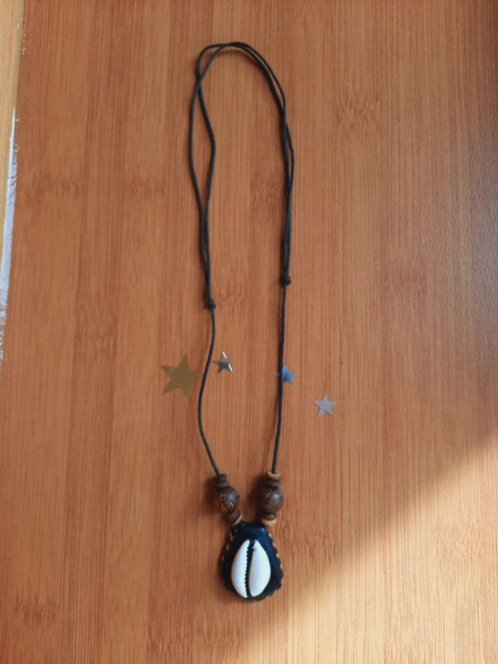 Collier coquillage bois - photo numéro 3
