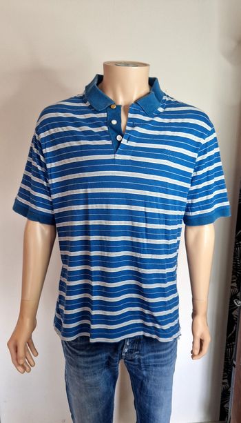 Timberland - Polo Rayé Bleu & Blanc - Taille L / Large Striped Shirt