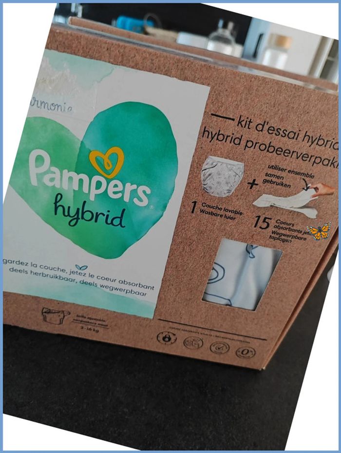 Pampers hybrid/ couche lavable+ 15 changes.