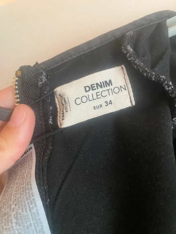 Robe en jean noire grise à fermeture - photo numéro 6
