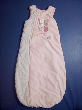 Turbulette hiver Tog 3 , polaire, bébé fille marque lulu castagnette jusqu'à 3 ans environ , réglable , rose pâle, blanc, chaude, hiver