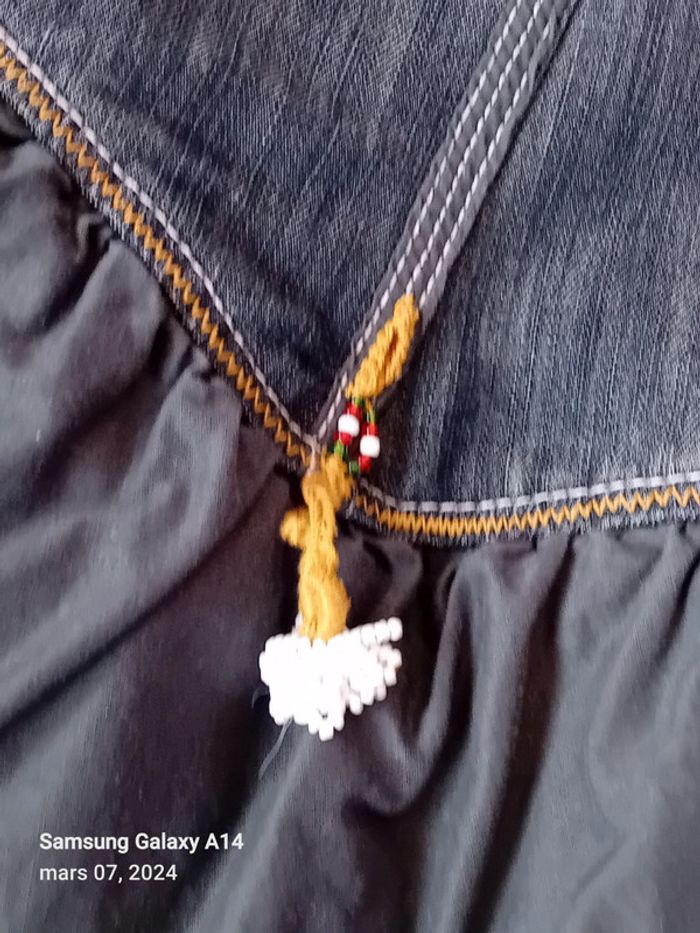 Jupe bimatiere à volants bleu fille 10 ans Eliane et Lena - photo numéro 10