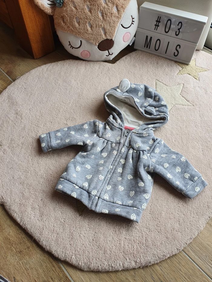 Gilet capuche gris