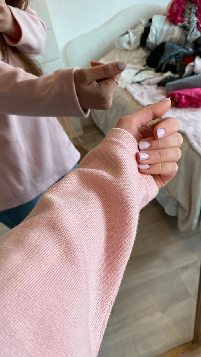 Pull chaud rose pale vintage - photo numéro 4