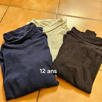 3 pulls col roulés - 12 ans