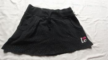 Jupe noire à pois multicolores