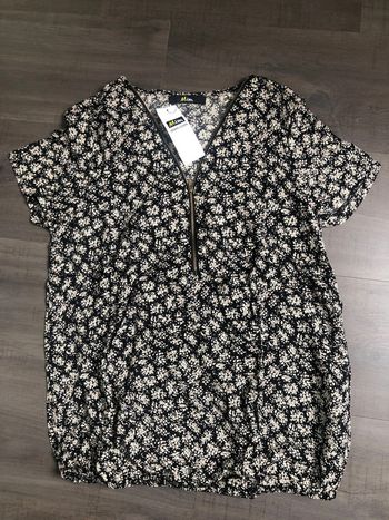 Top fleuri mim noir taille 36 zip neuf