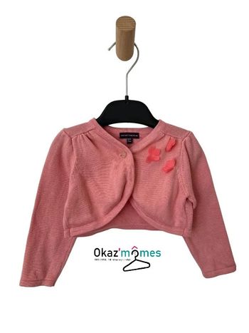 Boléro / gilet court rose (papillons en relief) - Sergent Major 9 mois (71cm)