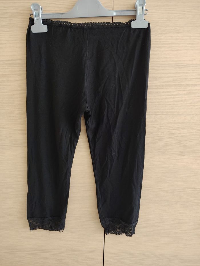 Caleçon léger enfant,10 ans, noir, bas dentelle, taille élastiquée - photo numéro 2