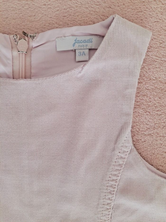 Robe chasuble en velours côtelé rose clair Jacadi 3 ans - photo numéro 2
