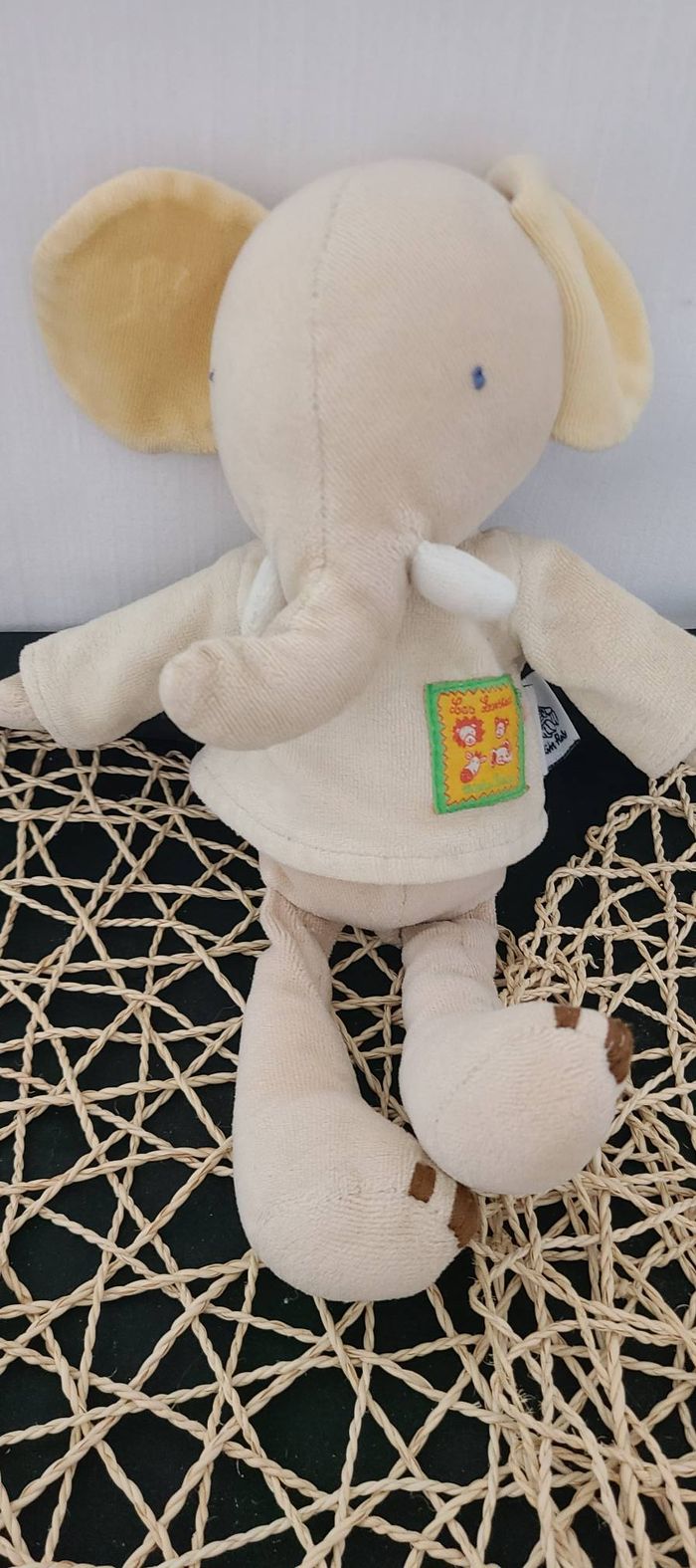 doudou éléphant " les loustics" 28 cm Moulin roty