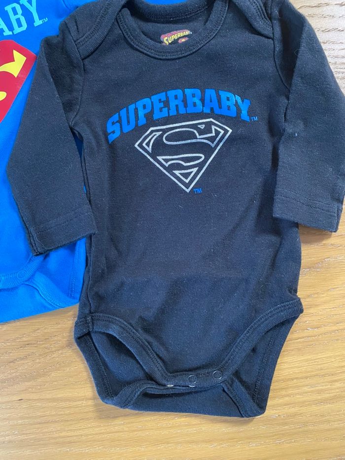 SuperBaby Lot de 2 Bodies bleu/noir Taille 3 mois - photo numéro 3