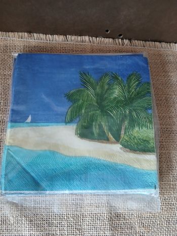 Lot de 10 serviettes en papier îles déserte