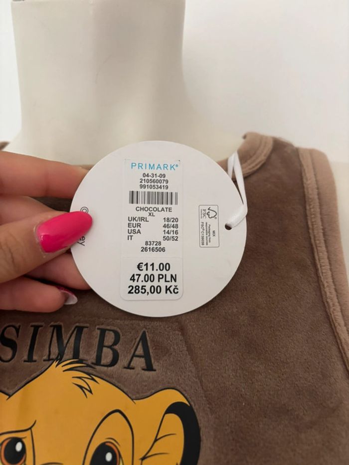 🌺T-shirt sans manche en velours marron Disney Simba Taille XL/42🌺 - photo numéro 3