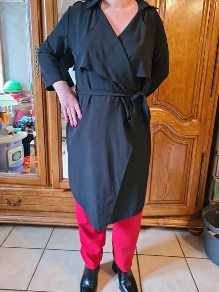 Veste longue à nouer noire longue italy - photo numéro 2