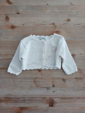 Gilet / cardigan fille blanc 3 mois Vertbaudet