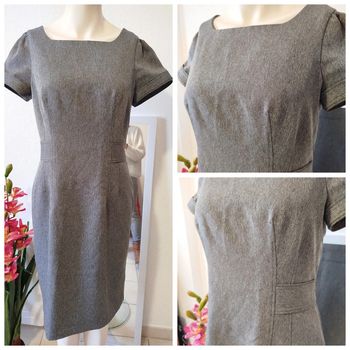 Robe cintrée gris chiné classique
