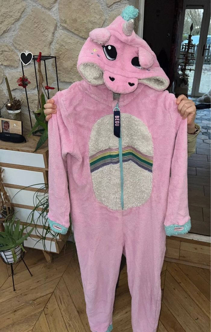 Combi Pyjama combinaison begummy polaire hiver 13-14 ans 13 14 licorne costume polaire tout doux