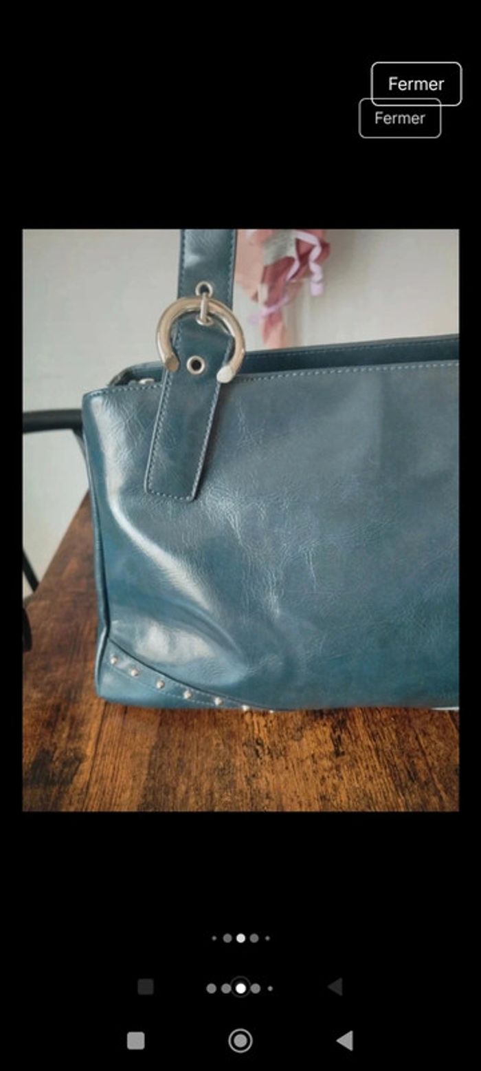 Sac à main cuir style vintage dressing excellent état - photo numéro 5