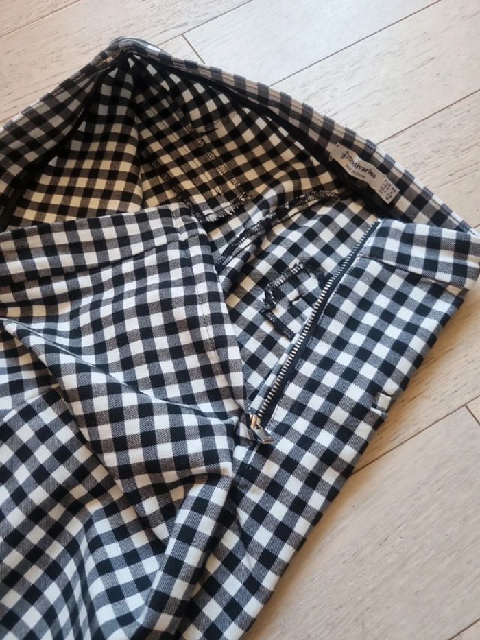 Pantalon vichy 38 stradivarius noir et blanc - photo numéro 4