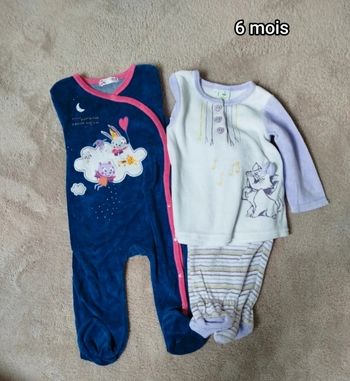 Lot 2 pyjamas velours 6 mois