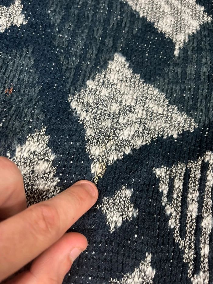 Pull maille vintage motifs noir blanc gris S - photo numéro 4