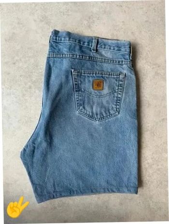 Short cargo coupe large Carhartt bleu homme men W44 FR54 US vintage workwear SHO157b